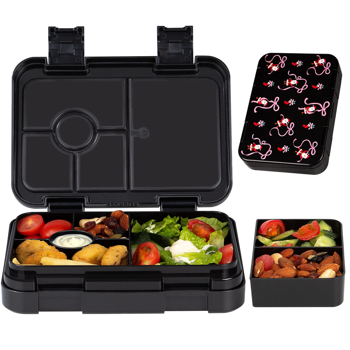 boîtes lunch violet rose bleu clair licorne princesse sirène compartiments couvercle poignées détachables modernes