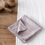serviettes lin naturel beige clair orange blanc gris rose pâle tissu doux classique rustique
