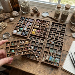 boîtes compartiments bois naturel vintage bijoux objets décoratifs multiple rangement original