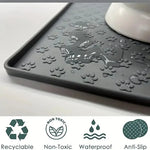 tapis alimentation animaux compagnie silicone antidérapant bols intégrés motif pattes chien chat moderne pratique