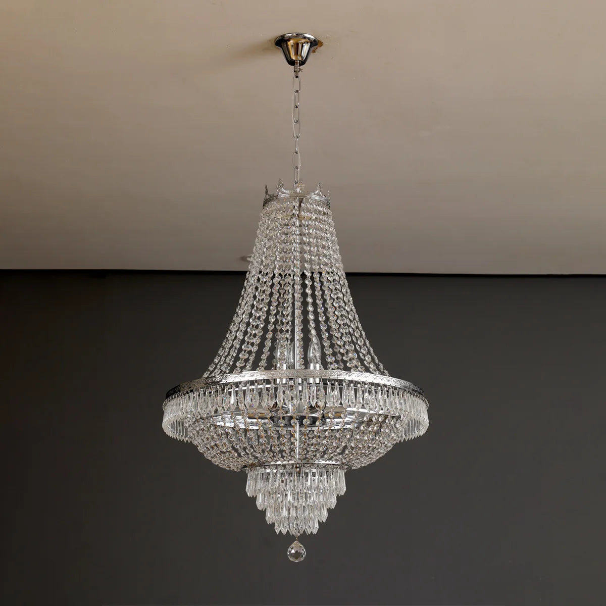 lustre led cristal argenté doré élégant transparentes facile certification ccc cqc echangelight