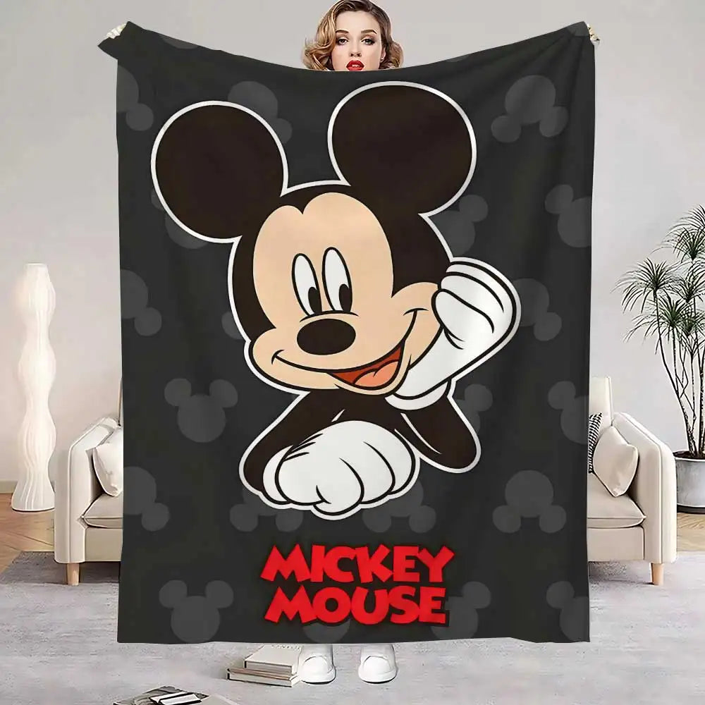 couverture polaire mickey mouse motif pois moderne hiver rouge blanche noire chambre enfants douce