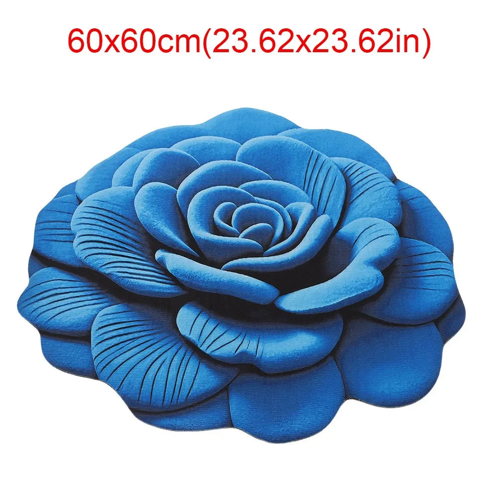 tapis fleur rose relief moderne polypropylène maison chambre rouges bleus verts violets noirs blancs