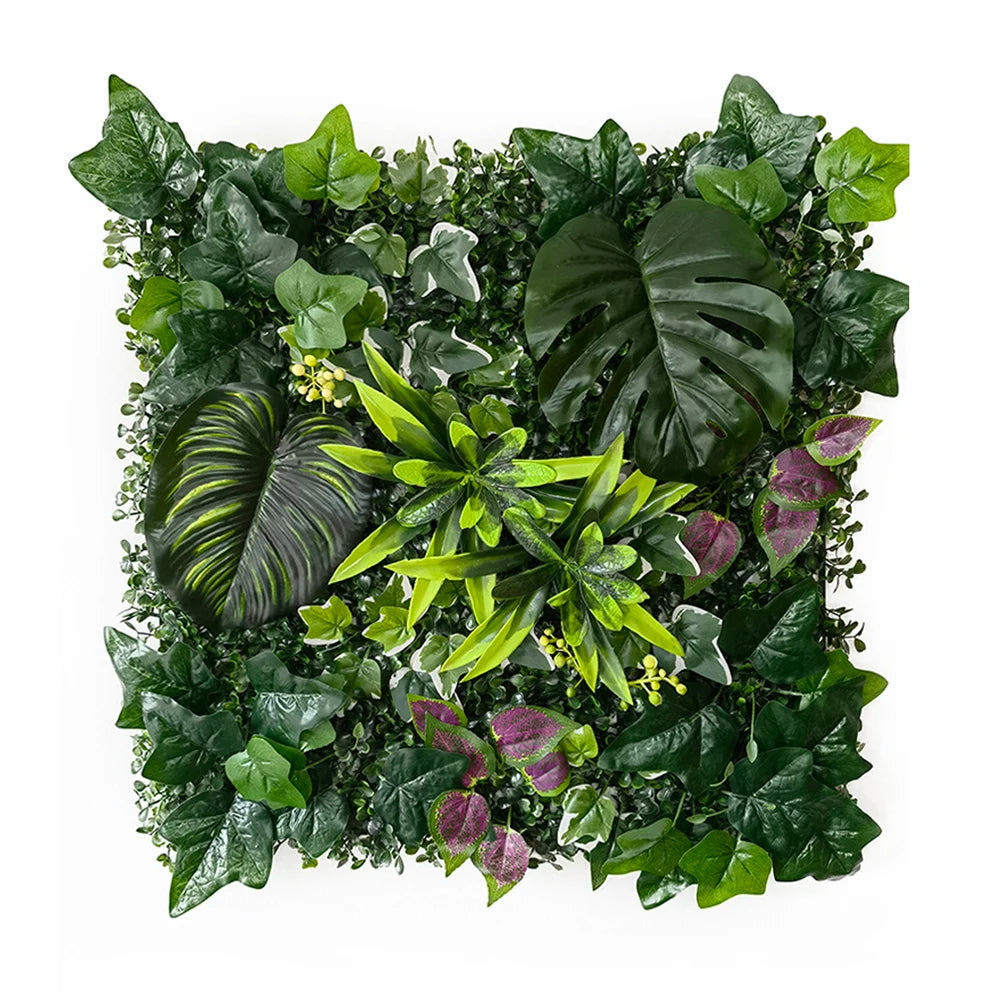 plantes artificielles herbe feuilles vertes rouge naturel decoration exterieur accrochable variées veines rouges