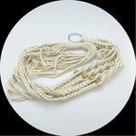 support plante suspendue macramé boho blanc beige noir artisanal anneaux métalliques pot plante