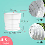 pot fleur plastique blanc rond perforé plantes vertes décoration maison moderne
