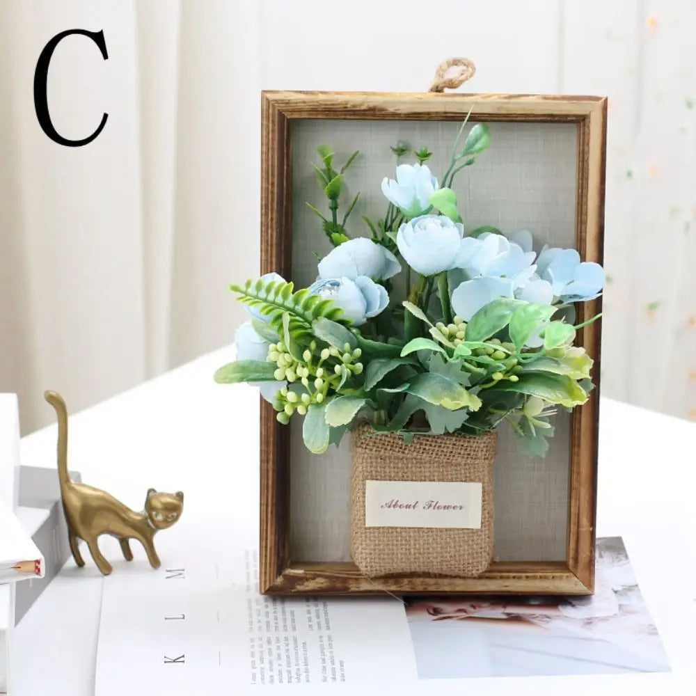 décoration murale bouquet artificiel violet blanc vert rustique bohème toile jute intérieur maison fête