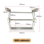 étagère pliable aluminium gris moderne clips rangement cuisine multiple utilisation 400mm 900mm blanc