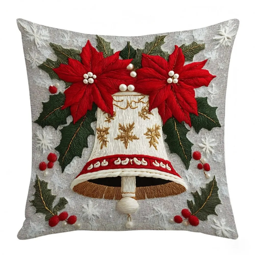 coussin décoratif noël carreaux rouge blanc flocon neige bonhomme neige guirlande sapin 45cm 45cm