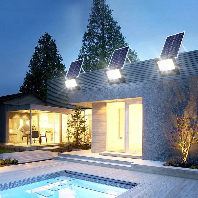 projecteur solaire ip66 angle réglable led panneau solaire clips moderneextérieur
