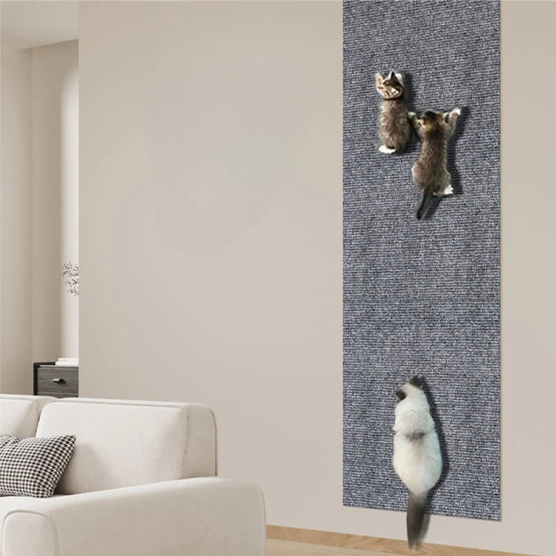 grattoir chats gris texture rugueuse adhésif moderne tapis rose vert tapischat accessoire