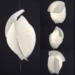 lampe suspendue moderne blanche rayures fines tissu opaque salon chambreôtel pendentif cordon assemblage