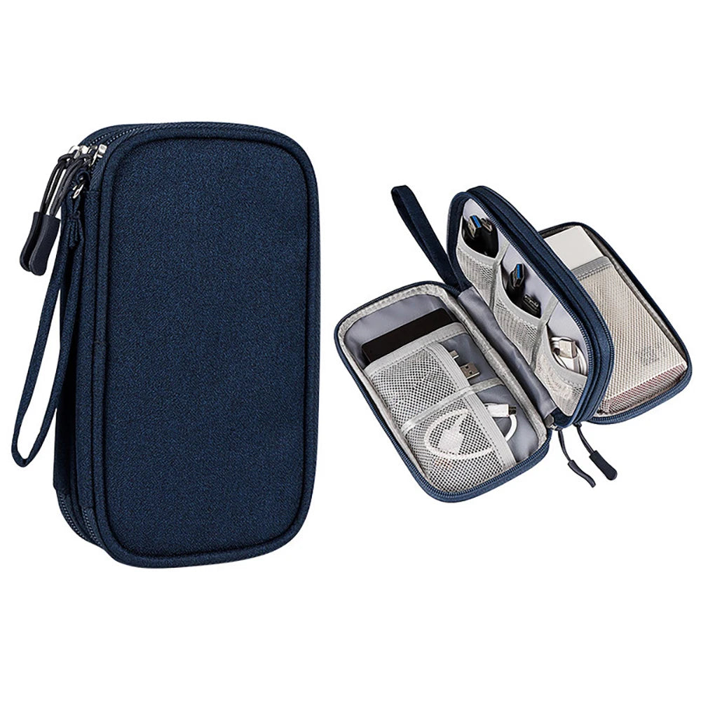 sac main portable toile gris noir rose bleu marine moderne USB câble chargeur carte
