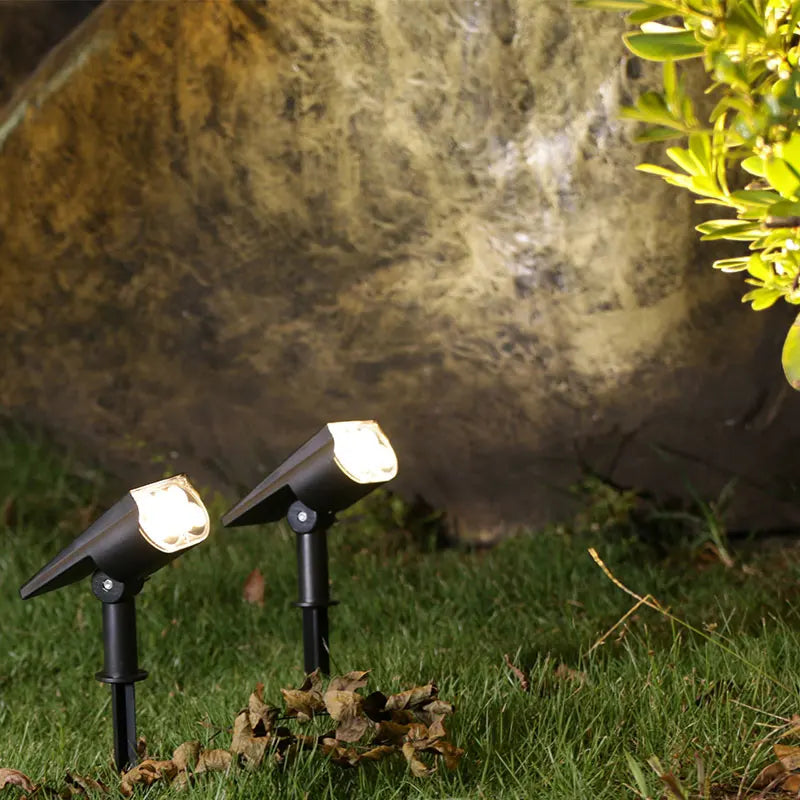projecteur solaire extérieur led changement couleur ip65 étanche contemporain moderne noir mat jardin patio