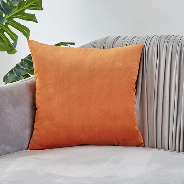 housses velours coussins decoratifs jaunes modernes salon chambre 45x45cm