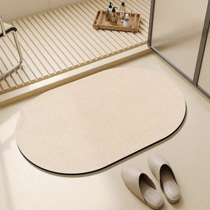 tapis solide moderne beige antidérapant imperméable facile entretenir bain chambre
