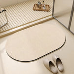 tapis solide moderne beige antidérapant imperméable facile entretenir bain chambre