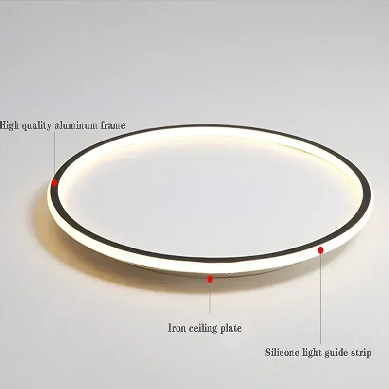 Plafonnier LED moderne blanc rond lisse 50cm 80cm chambre salon