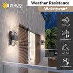 appliques murales led modernes noires transparentes capteur crépuscule aube ip65 3000k