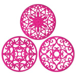 tapis table silicone moderne bleu vert rose motif floral clips