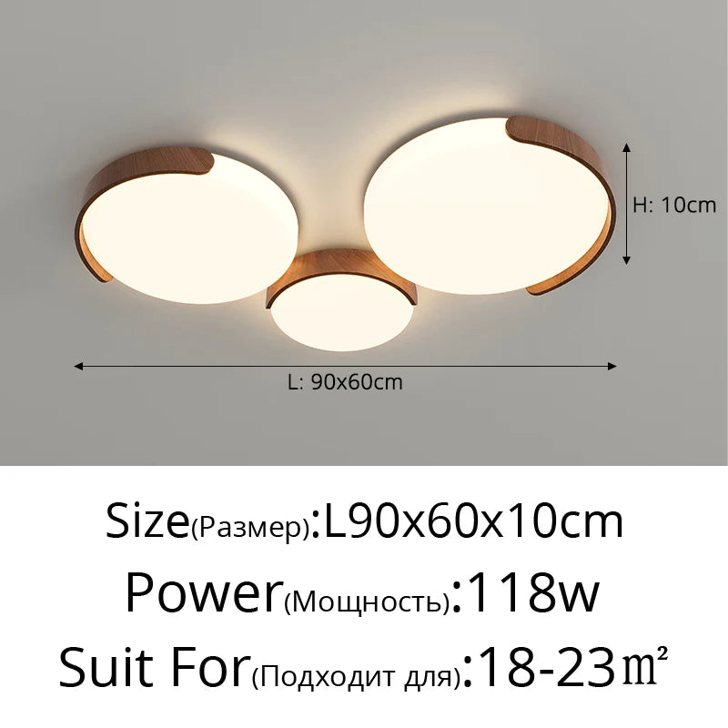 lampe moderne blanc bois naturel rond sans ombre semi encastré led dimmable