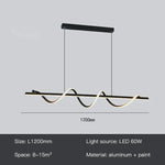 Suspension lumineuse moderne ornement ondulé or blanc noir moderne chambre salon