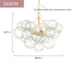 lustre moderne transparent doré ronds striés salon chambre élégant ampoules chaines led