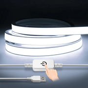 bande lumineuse led flexible blanc décoration intérieure moderne minimaliste éclairage cuisine ambiance chaleureuse tactile