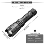 torche led rechargeable 2000lm anti choc affichage numerique lumiere intense campingurgence