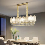 lustre doré cristal suspension salon chambre classique led 80cm adjustable