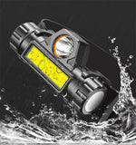 lampe frontale led noir bandeau ajustable 1500lm 2000lm 18650 batterie charge usb camping chasse