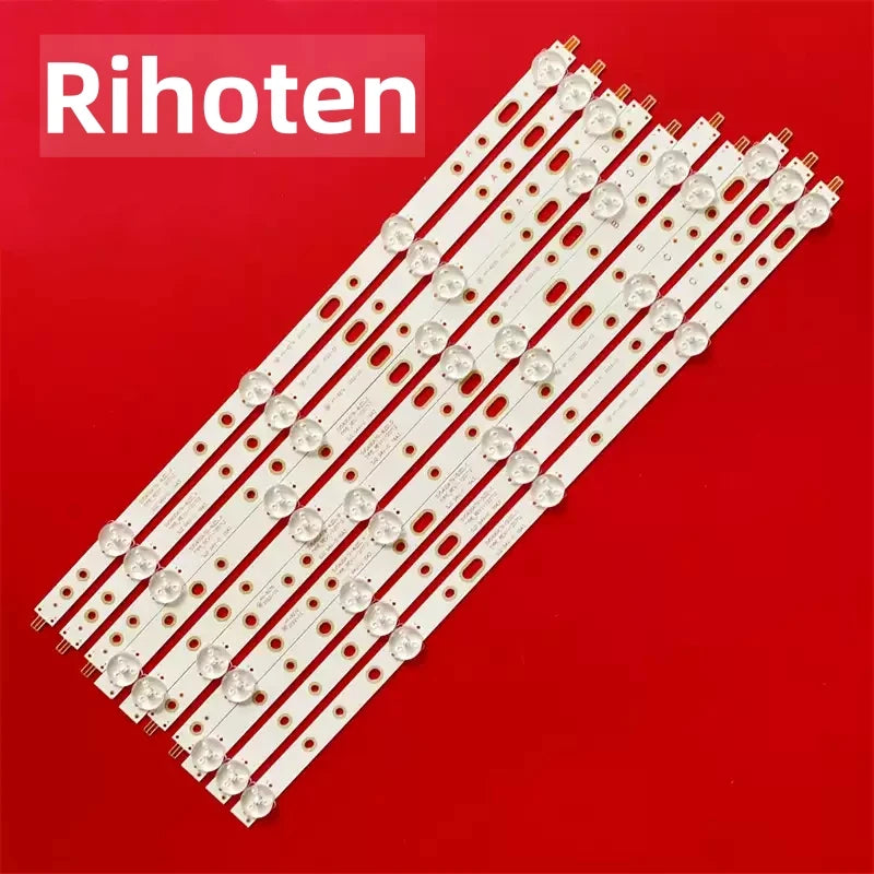 bandes rétroéclairage téléviseur blanc rectangulaire perforations connecteurs dorés industriels