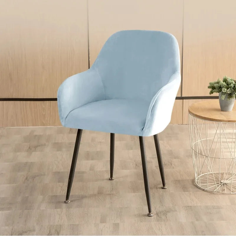 housses chaise velours moderne bleu clair spandex extensibles fauteuil mariage banquet