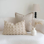 coussin beige motif géométrique moderne housses polyester 200 fils square sans rembourrage décoration lit