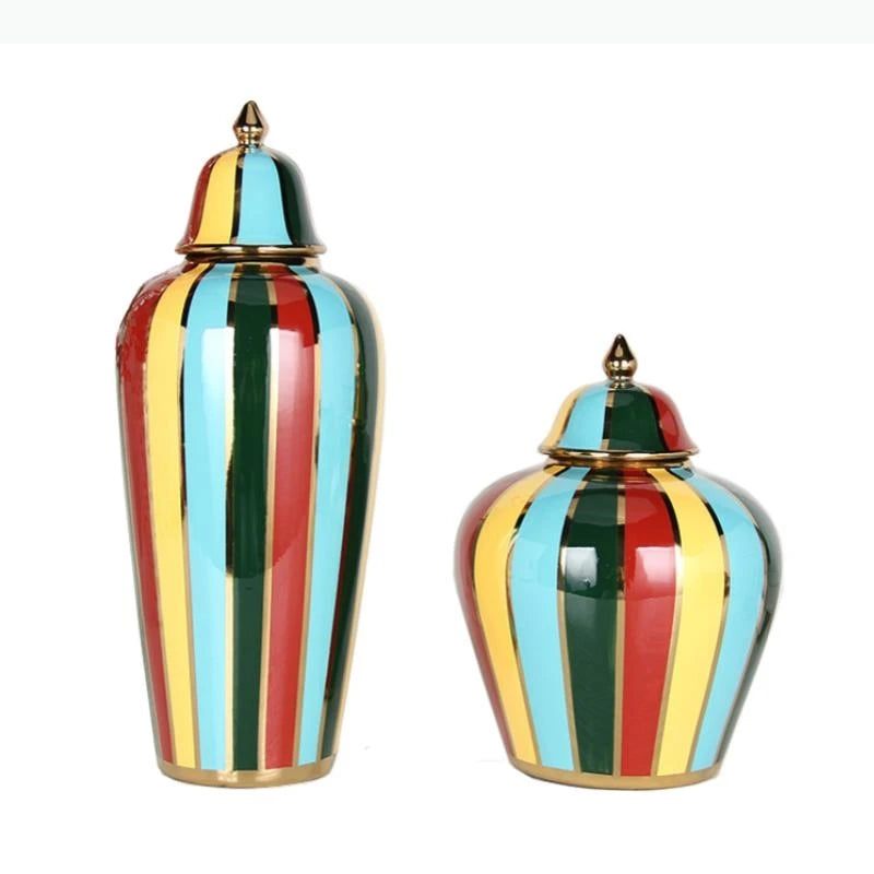 vases decoratifs couverts couleur brillants moderne decoration maison rouge vert bleu