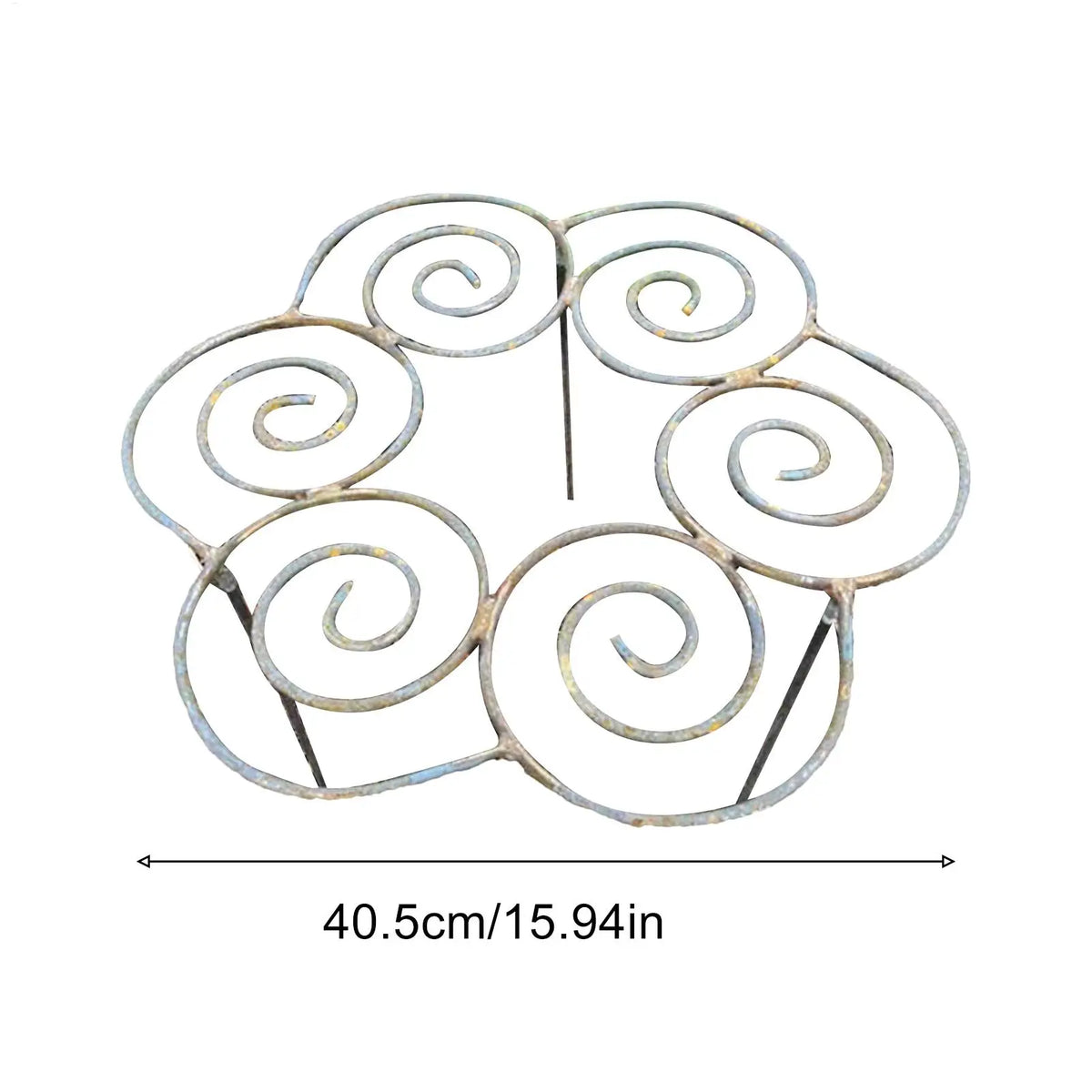 support plante métal résistant intempéries spirales gris vert jardin patioextérieur