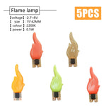 décoration anniversaire bougie flash led rouge verte jaune filament forme flamme miniature moderne