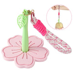organisateur bobines fil tricot crochet portable poignet rose vert jaune blanc rouge floral