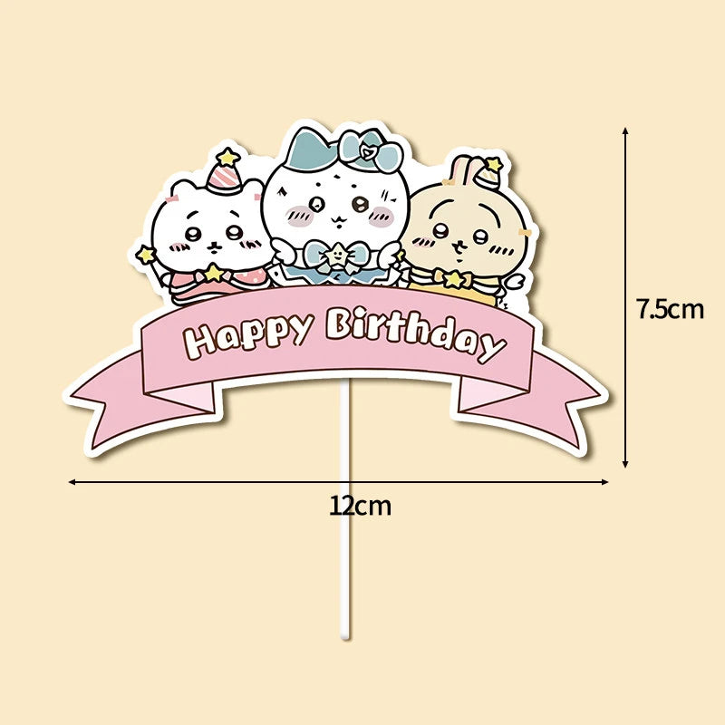 décoration gâteau kawaii dessins animés rubans lettres chiffres mariage anniversaire fêtes enfants poisson d'avril