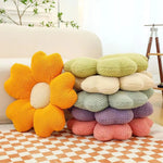 coussin décoratif fleurs relief polyester moderne orange vert rose beige marronclair
