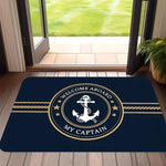 tapis sol marin bleu marine ancre bienvenue corde antidérapant salon chambre
