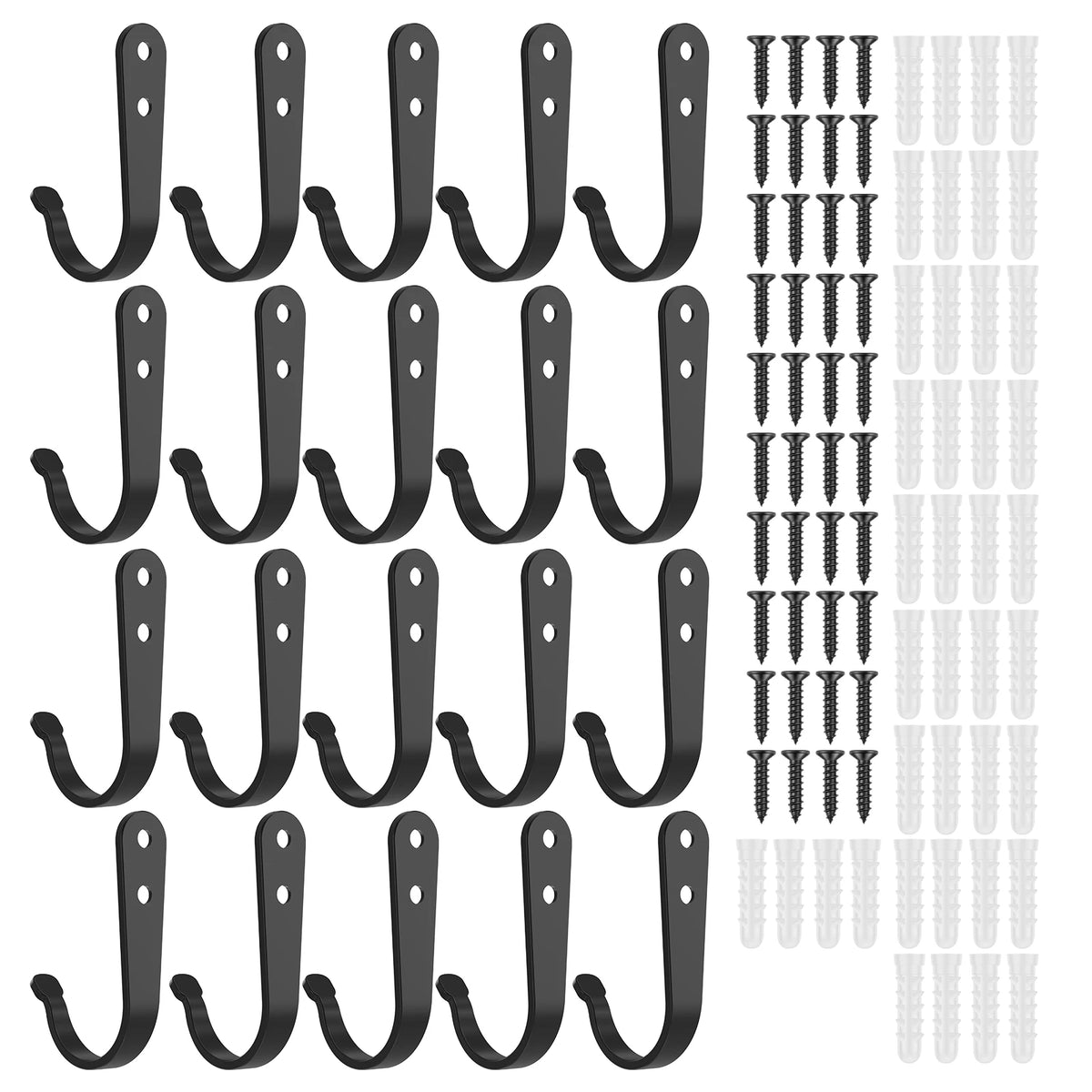 supports muraux plante suspendue noir feuilles stylisées vis piquets artisanal floral