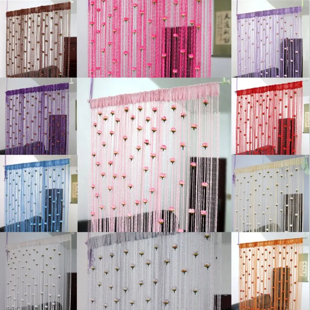 rideau porte violet rose blanc coeurs tissu transparent moderne décoratif 100x200cm polyester