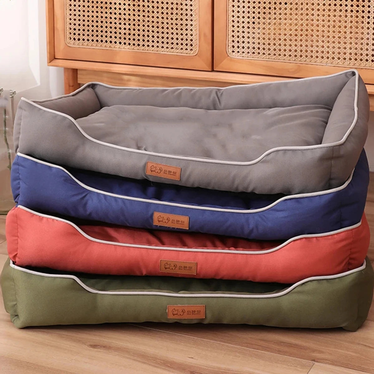 lit animal imperméable oxford gris vert bleu rouge moderne confortable tapis chiens saison