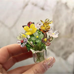bouquet floral artificiel verre multicolore moderne vase décoration maison transparent artisanal
