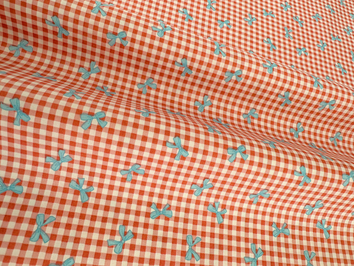 tissu popeline coton biodegradable 160x50cm moderne rayures diagonales points nœuds blanc bleu rose vert