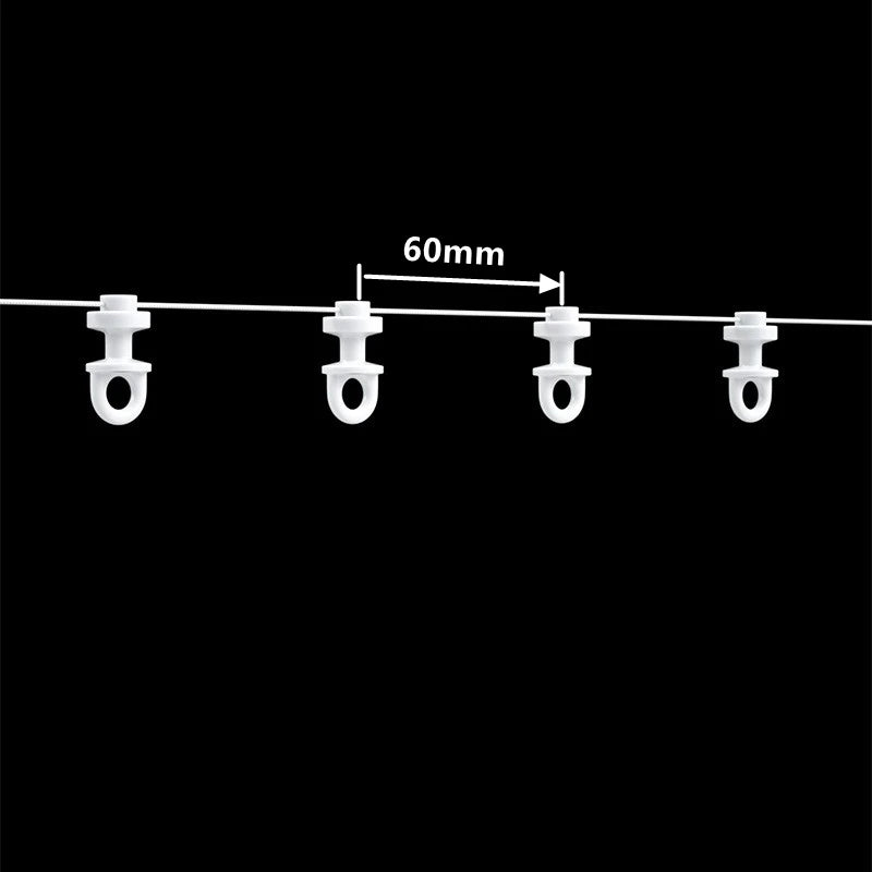 accessoires rideau polonais courroie blanc moderne 54mm 60mm 70mm 80mm fixations voies