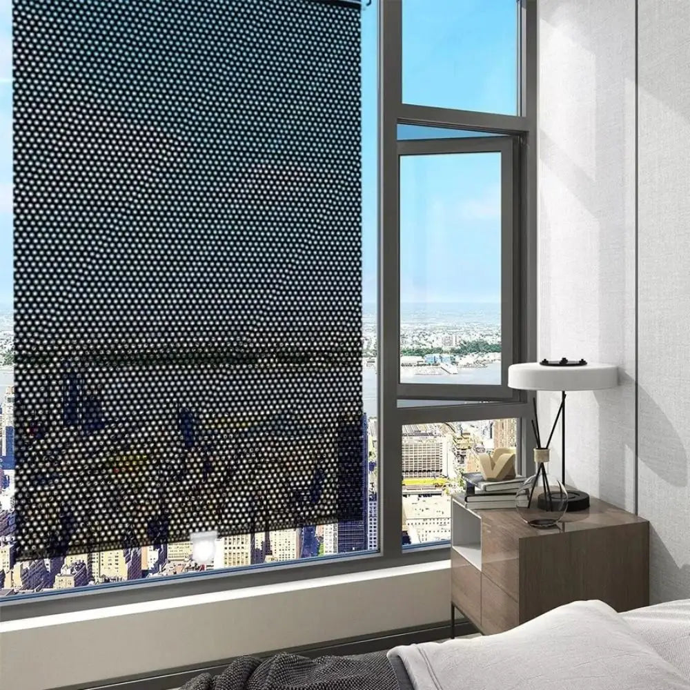 store rouleau noir micro perforé moderne succion 40x125cm 45x125cm 50x125cm 58x125cm 68x125cm