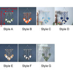 tapisserie boho chic macramé franges coeurs orange blanc bleu vert marron clair coton mur