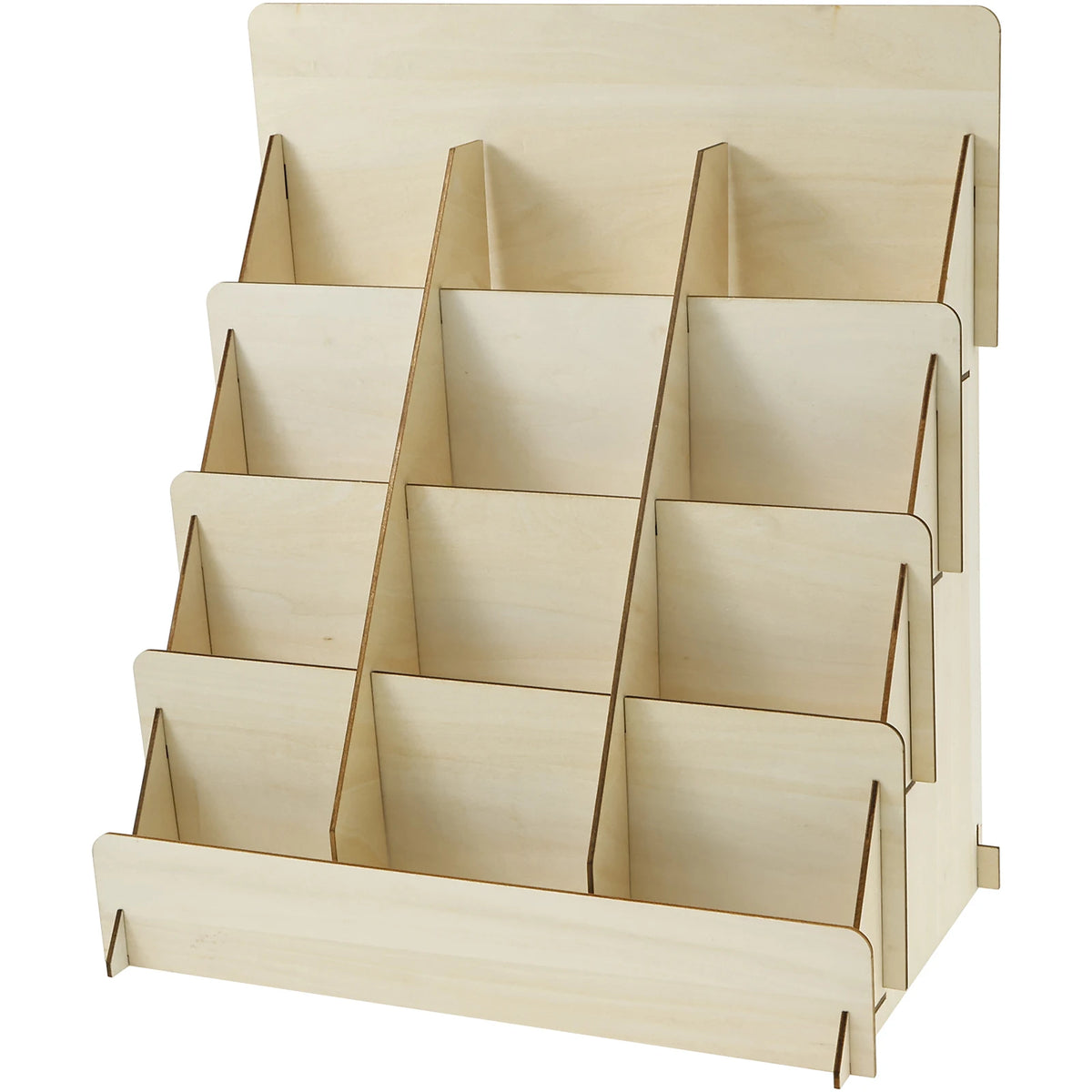 présentoir bois cartes postales photos magazines rustique minimaliste assemblage facile efficient storage multipurpose